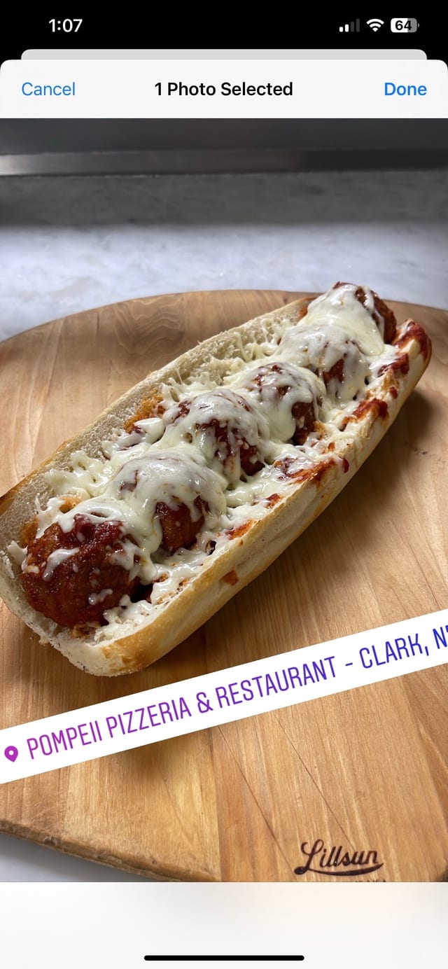 Meatball Parmigiana Sub.