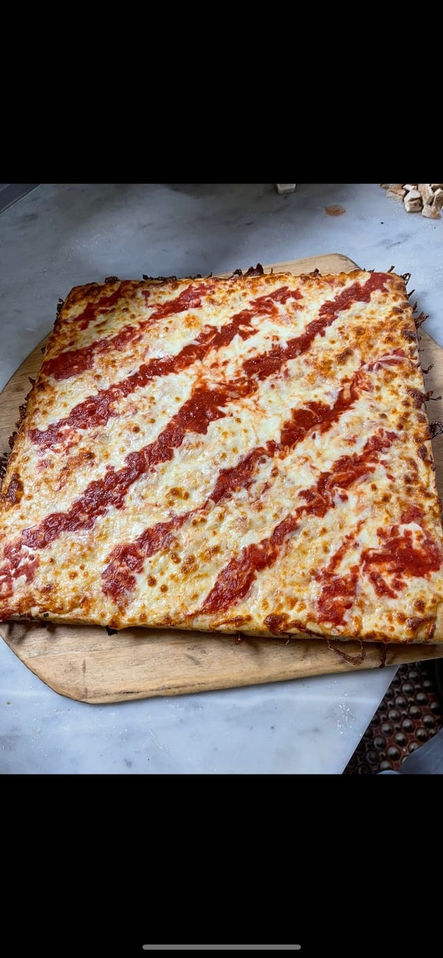 Sicilian Cheese Pizza.
