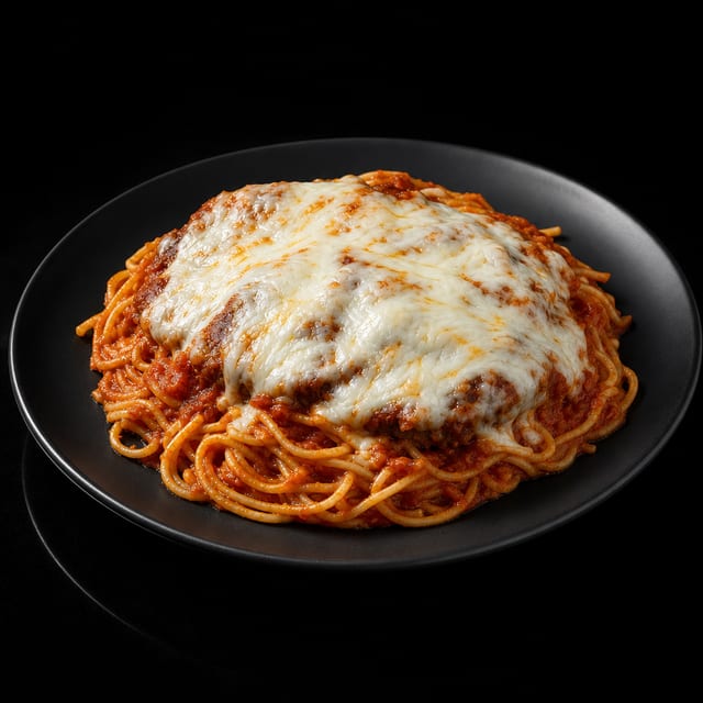 Eggplant Parmigiana with Pasta.