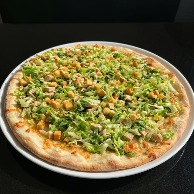 Grilled Chicken Caesar Pizza.